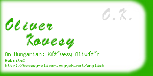 oliver kovesy business card